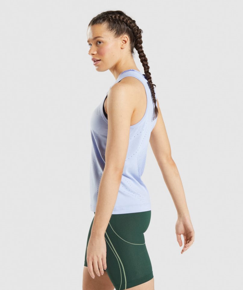 Women's Gymshark Apex Seamless Tanks Light Blue | NZ 8DYAWH